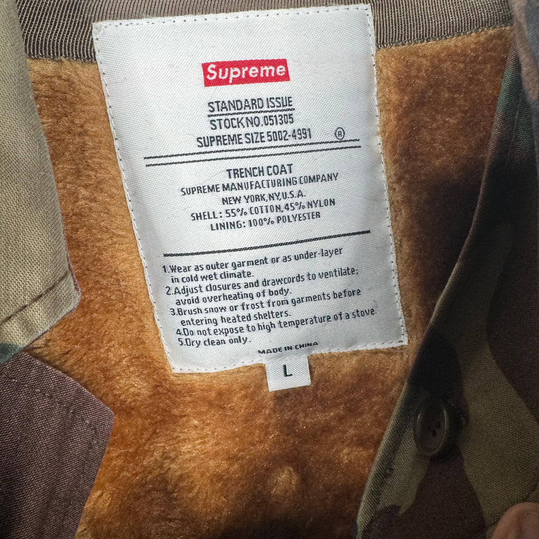 Supreme Camo Green Trench Coat