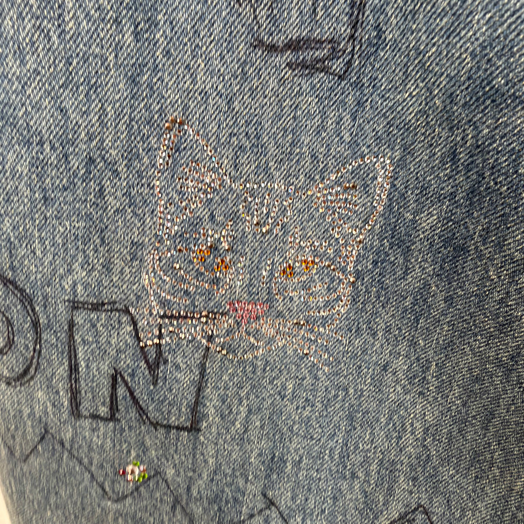 Balenciaga Rhinestone Scribble Jeans