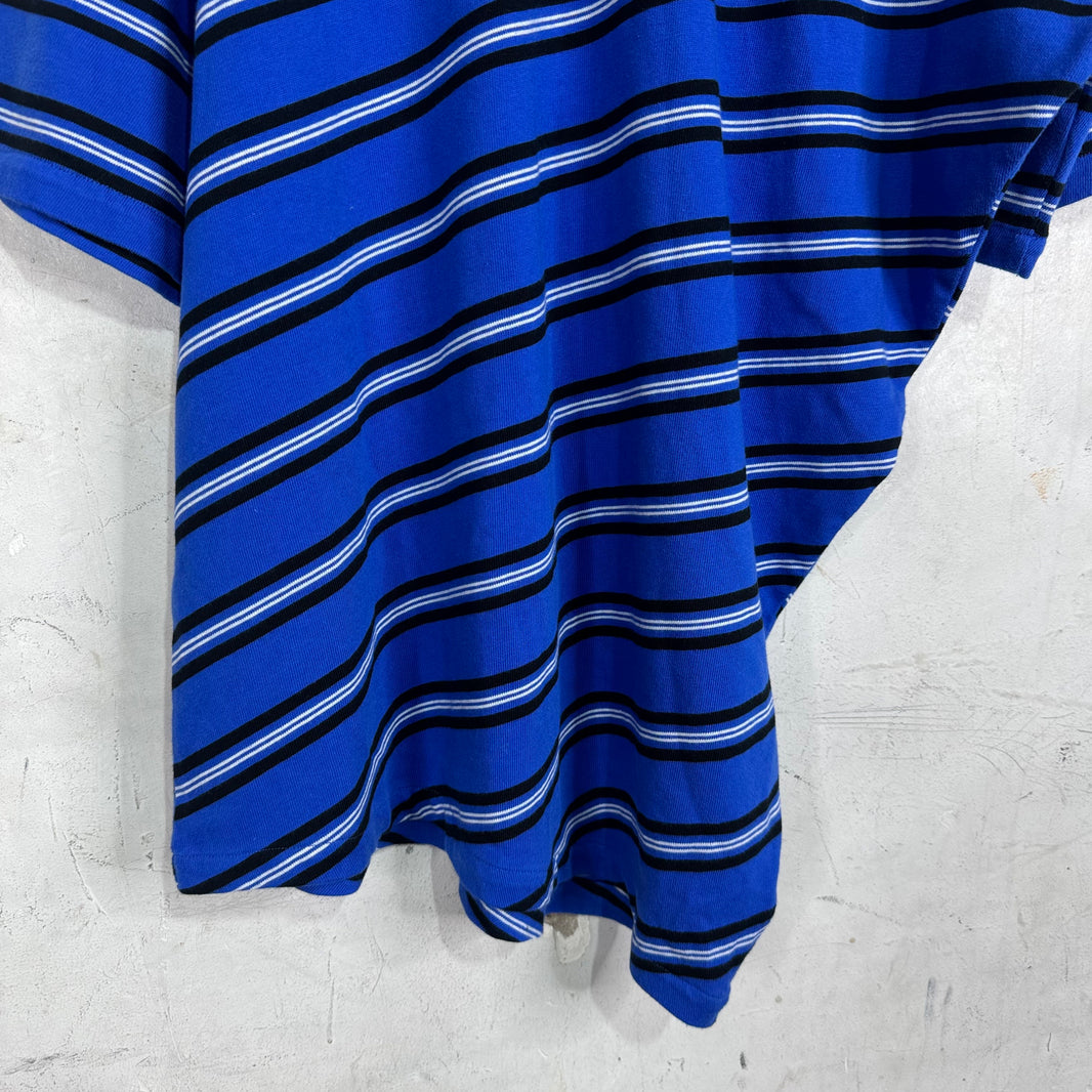 Sacai Blue Striped Asymmetrical T-Shirt