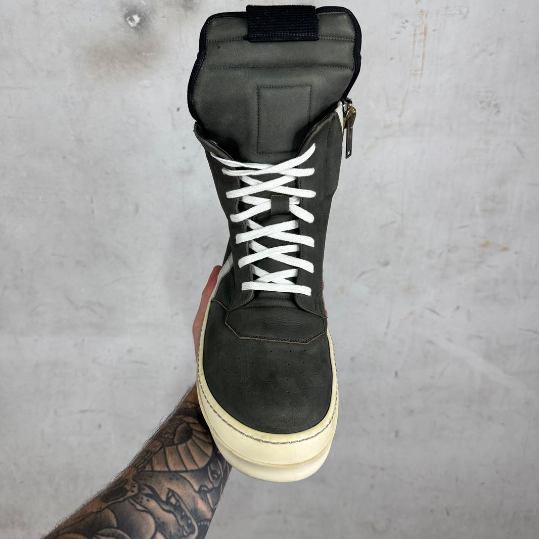 Rick Owens Grey Brushed Leather Geobaskets