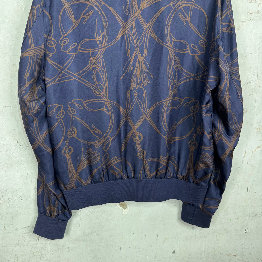 Gucci Silk Horse-Bit Bomber Jacket