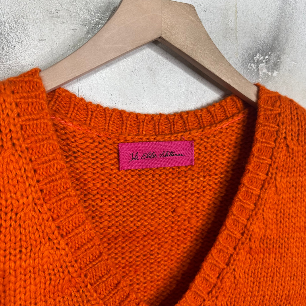 Elder Statesman Orange Cashmere Sweater Vest