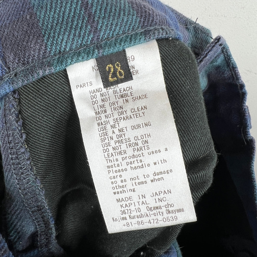 Kapital Green Plaid Cisco Jeans