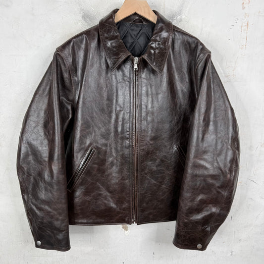 Stussy Brown Garage Leather Jacket