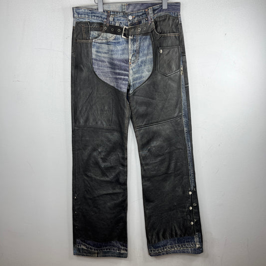Acne Studios Chaps Trompe Printed Denim Jeans