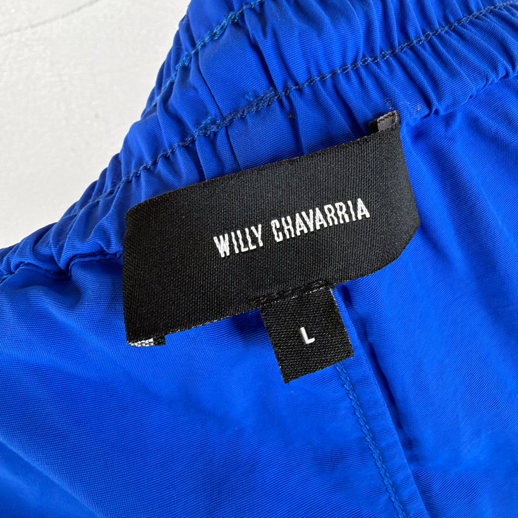 Willy Chavarria Blue Nylon Trackpants