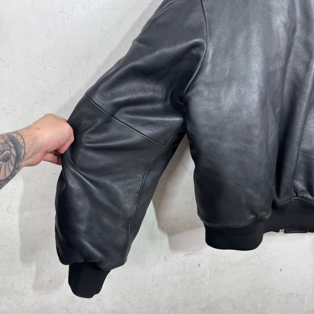 Stussy Leather Flight Bomber Jacket
