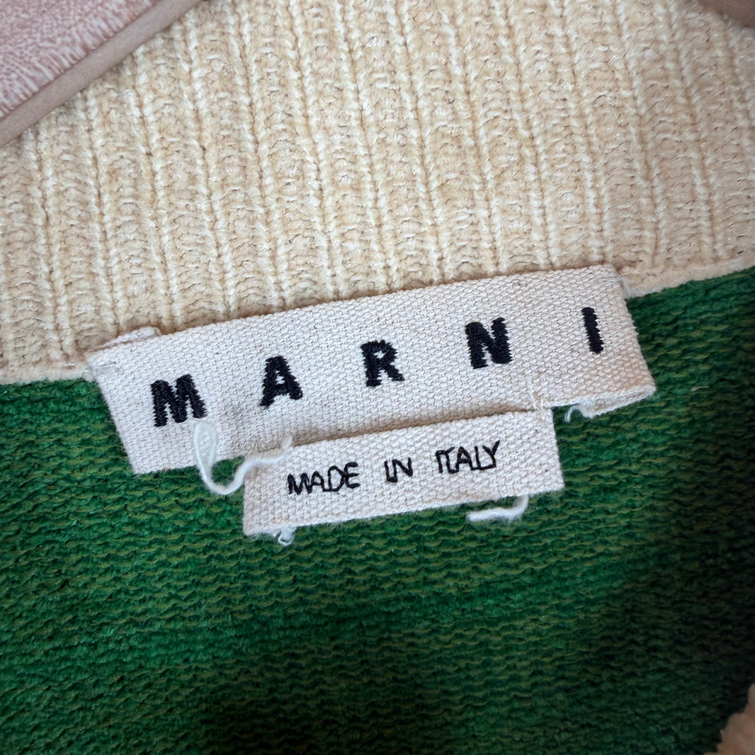 Marni Green Chenille Velvet Cardigan