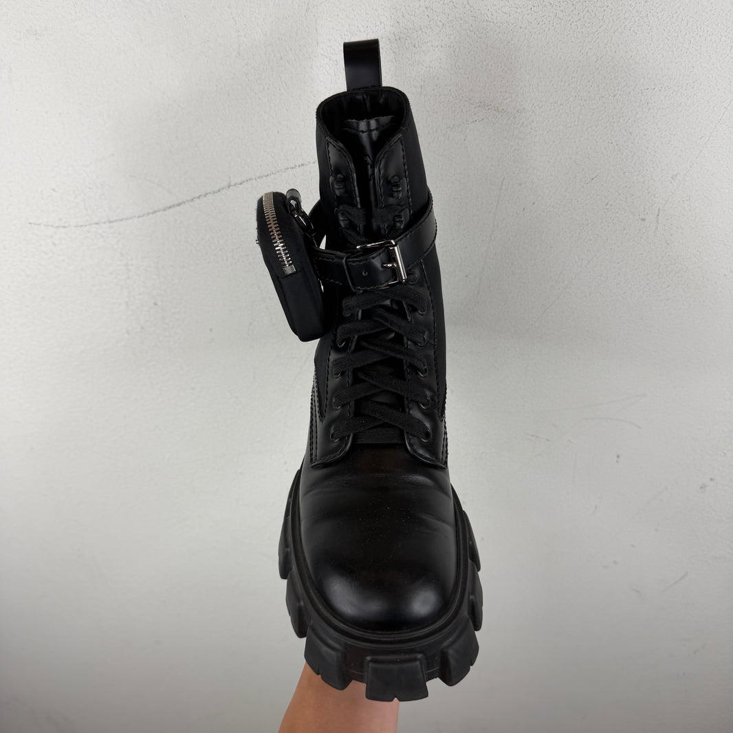 Prada Monolith Cargo Combat Boots