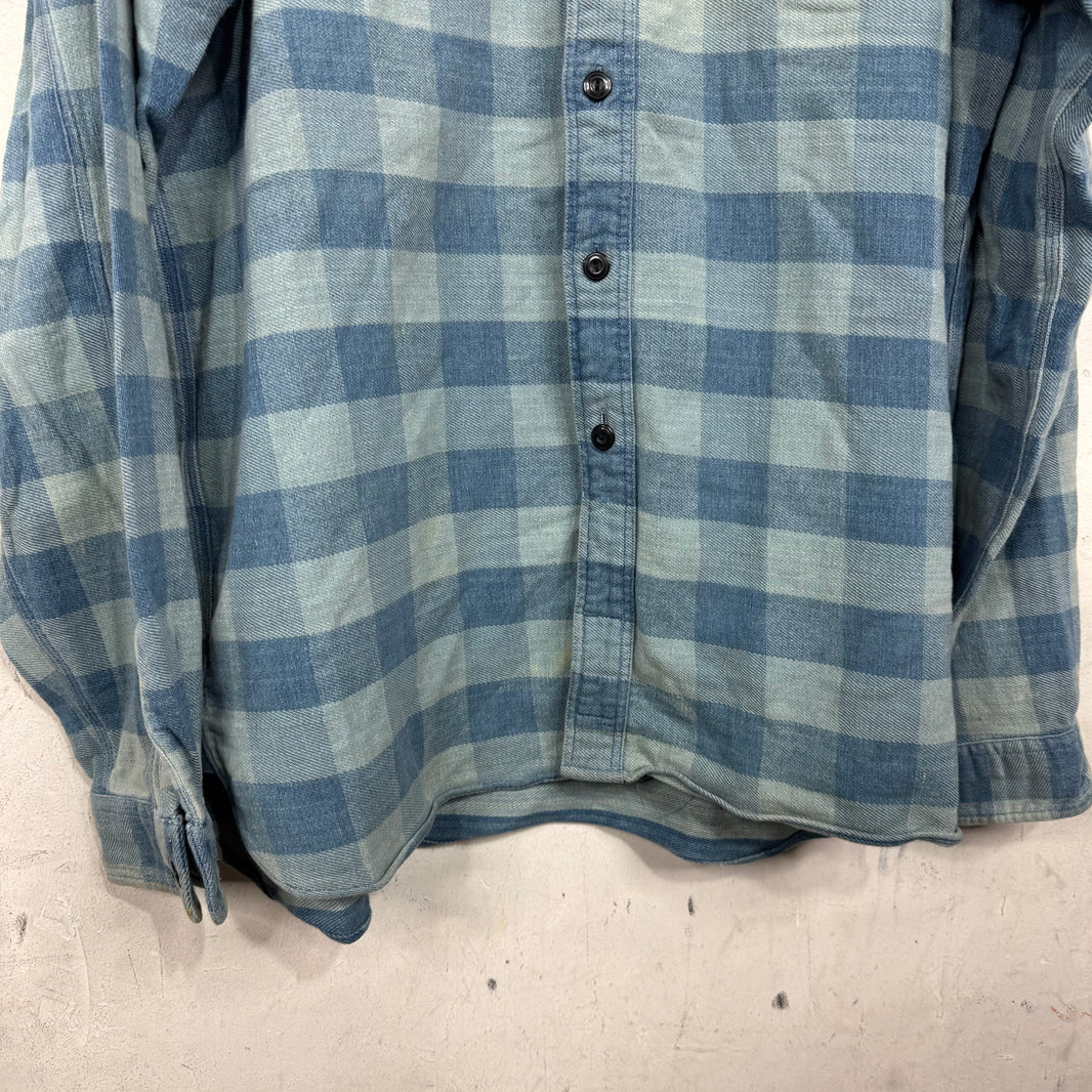 RRL Light Blue Plaid Flannel