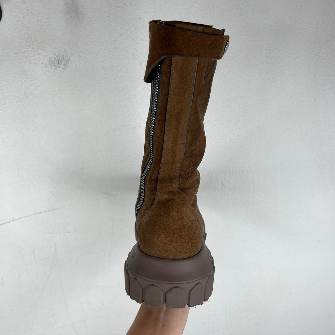 Rick Owens Suede Creeper Bozo Tractor Boots
