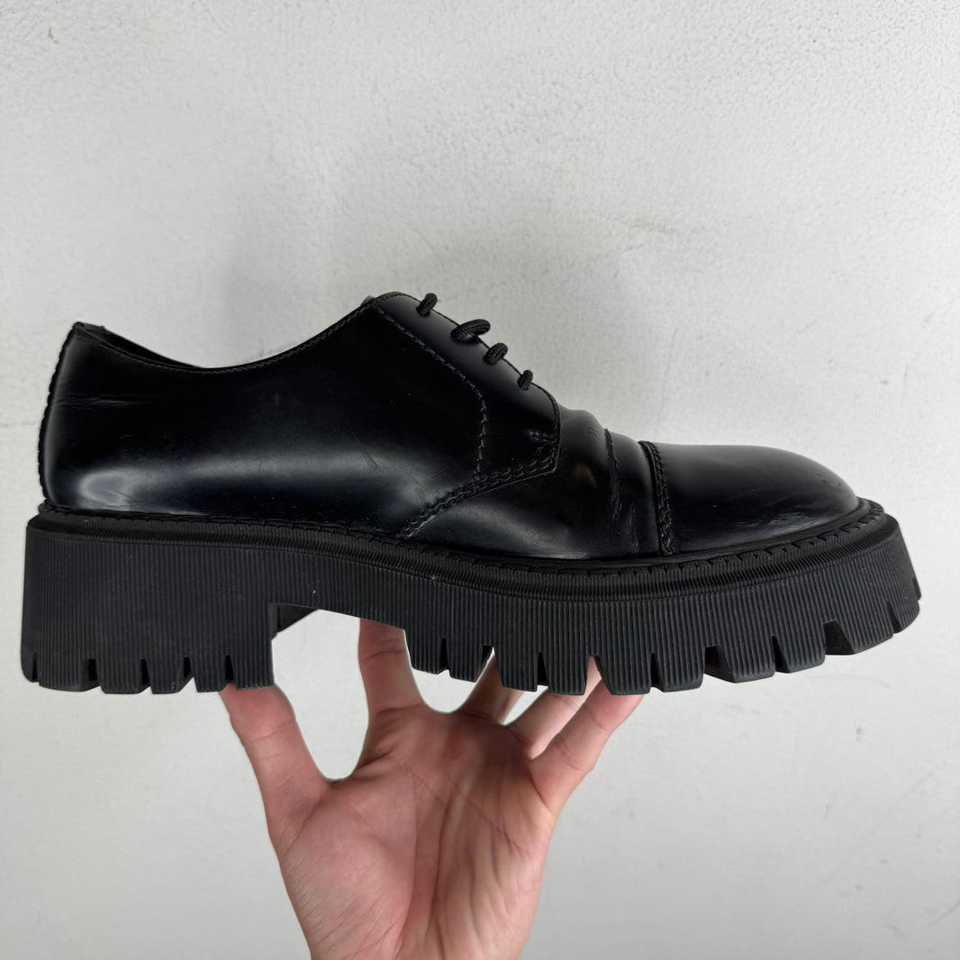 Balenciaga Black Tractor Derbies