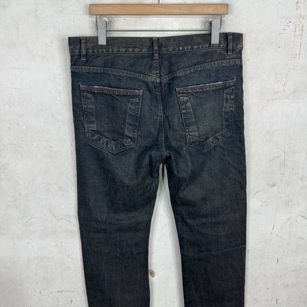 DRKSHDW Waxed Distressed Berlin Cut Jeans