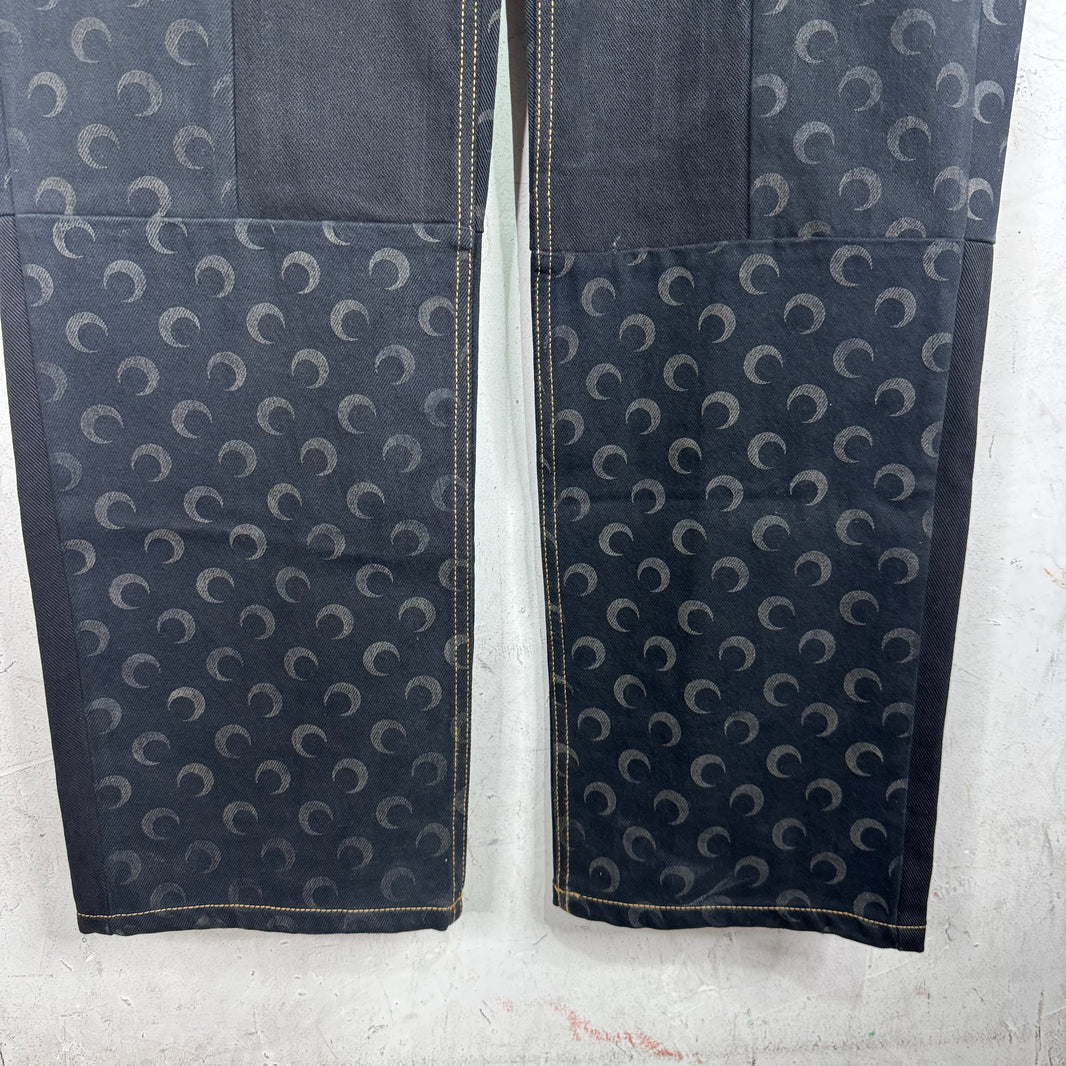 Marine Serre Patchwork Monogram Baggy Jeans