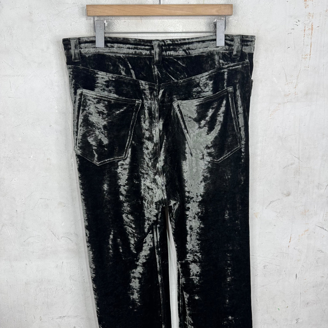 Balenciaga Olive Velvet Loose Pants