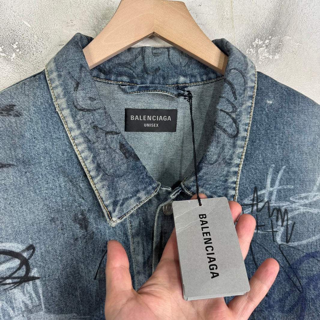 Balenciaga Grafitti Denim Jacket