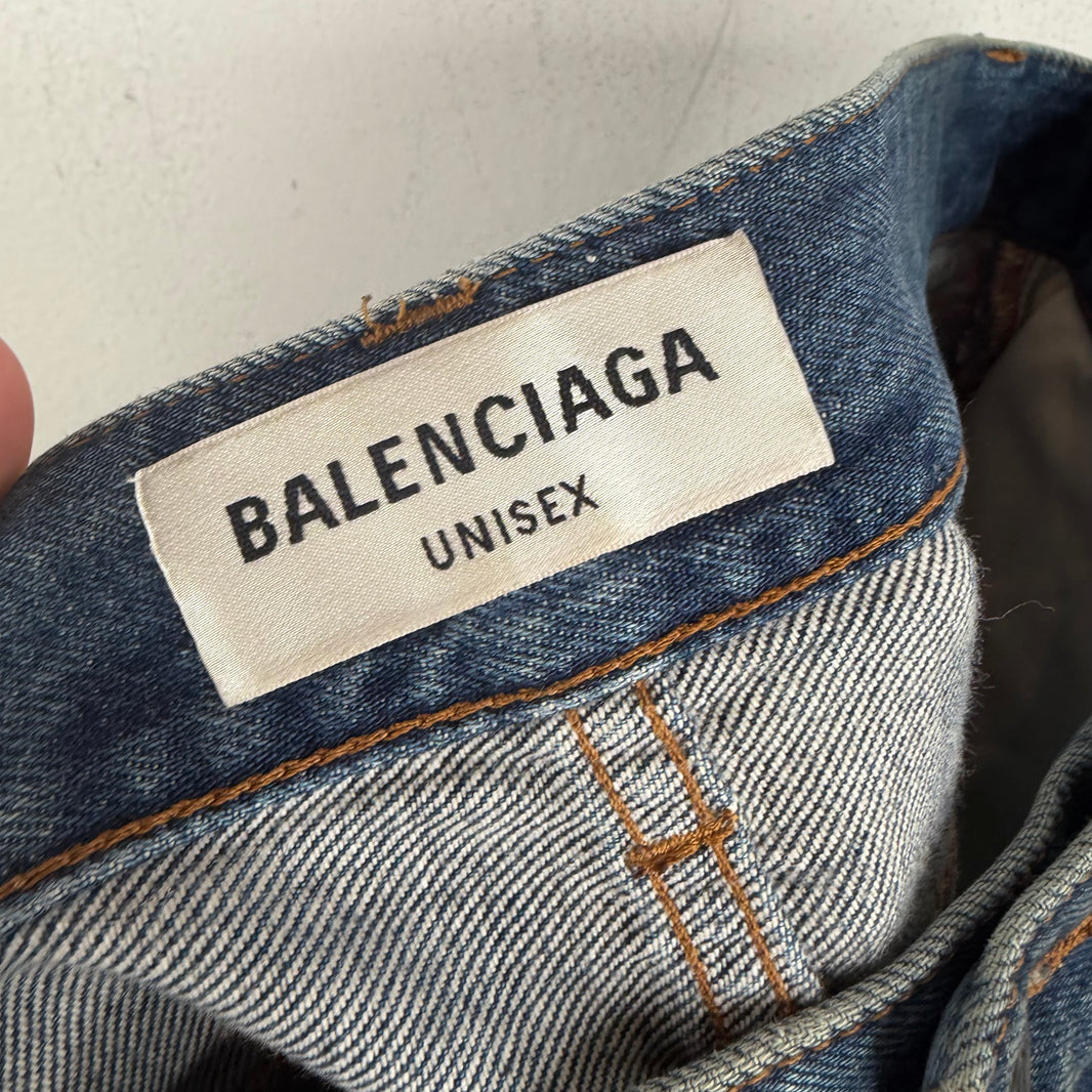 Balenciaga Straight Leg Blue Wash Jeans