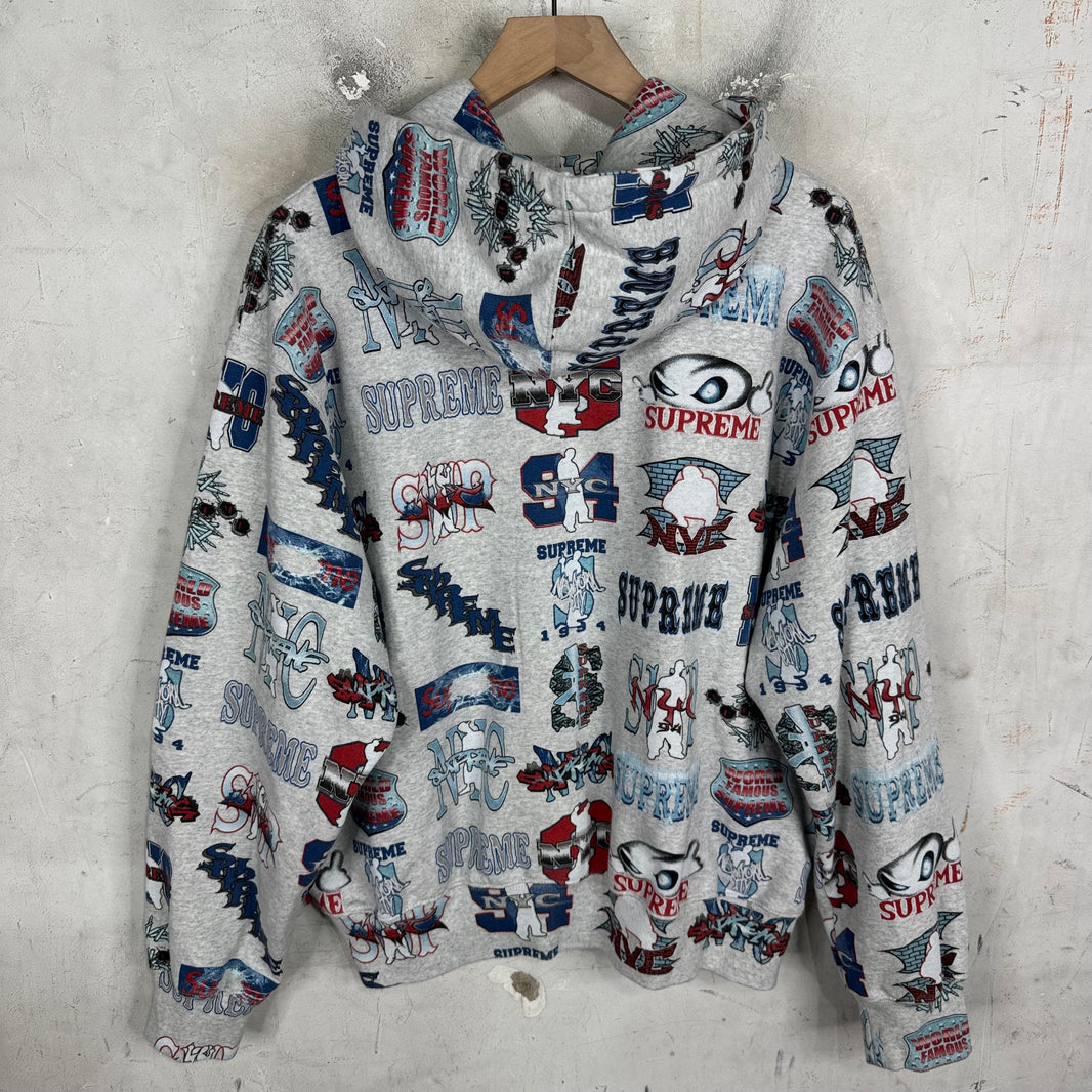 Supreme Multi Logo Zip Up Hoodie