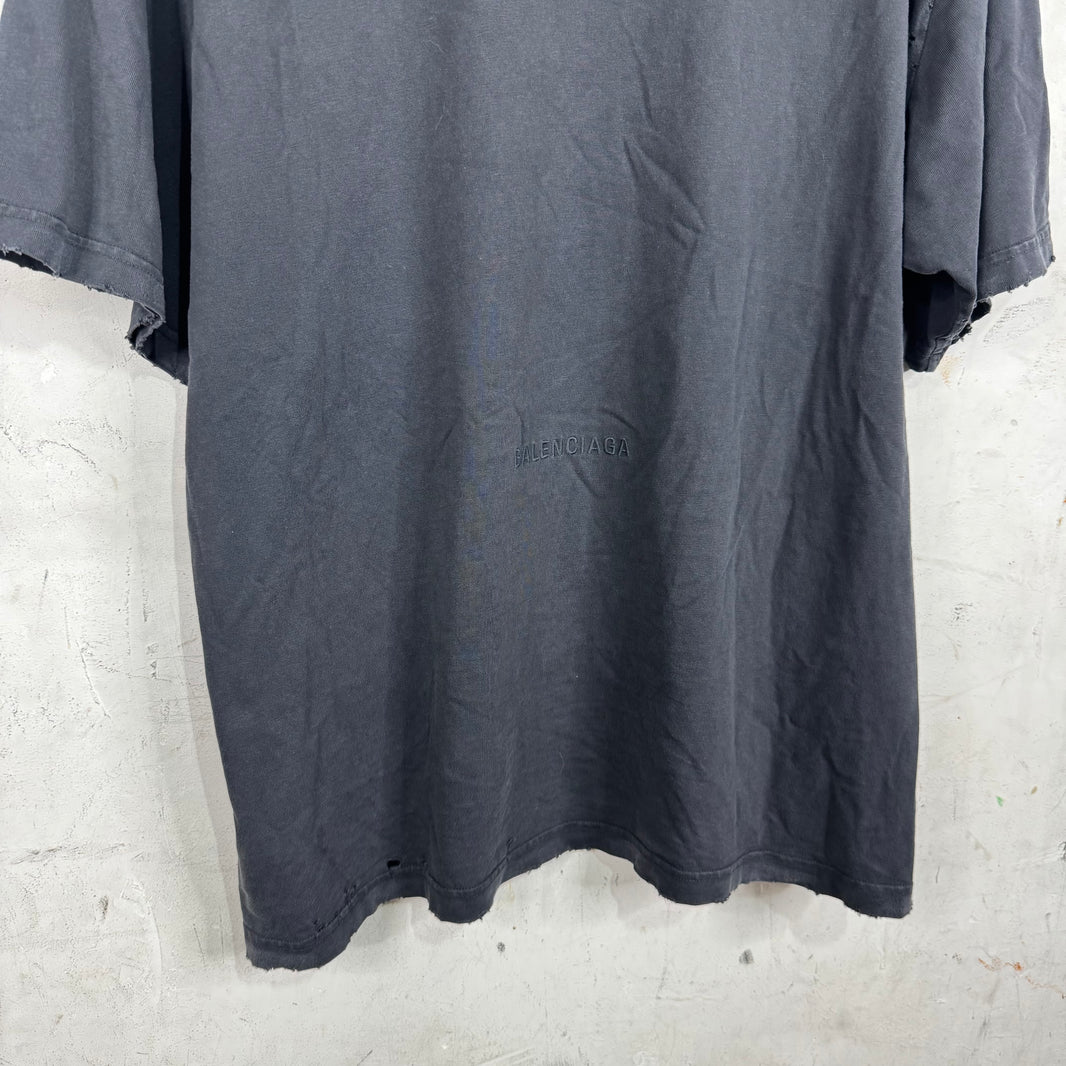 Balenciaga Paris Liberty Distressed T-Shirt