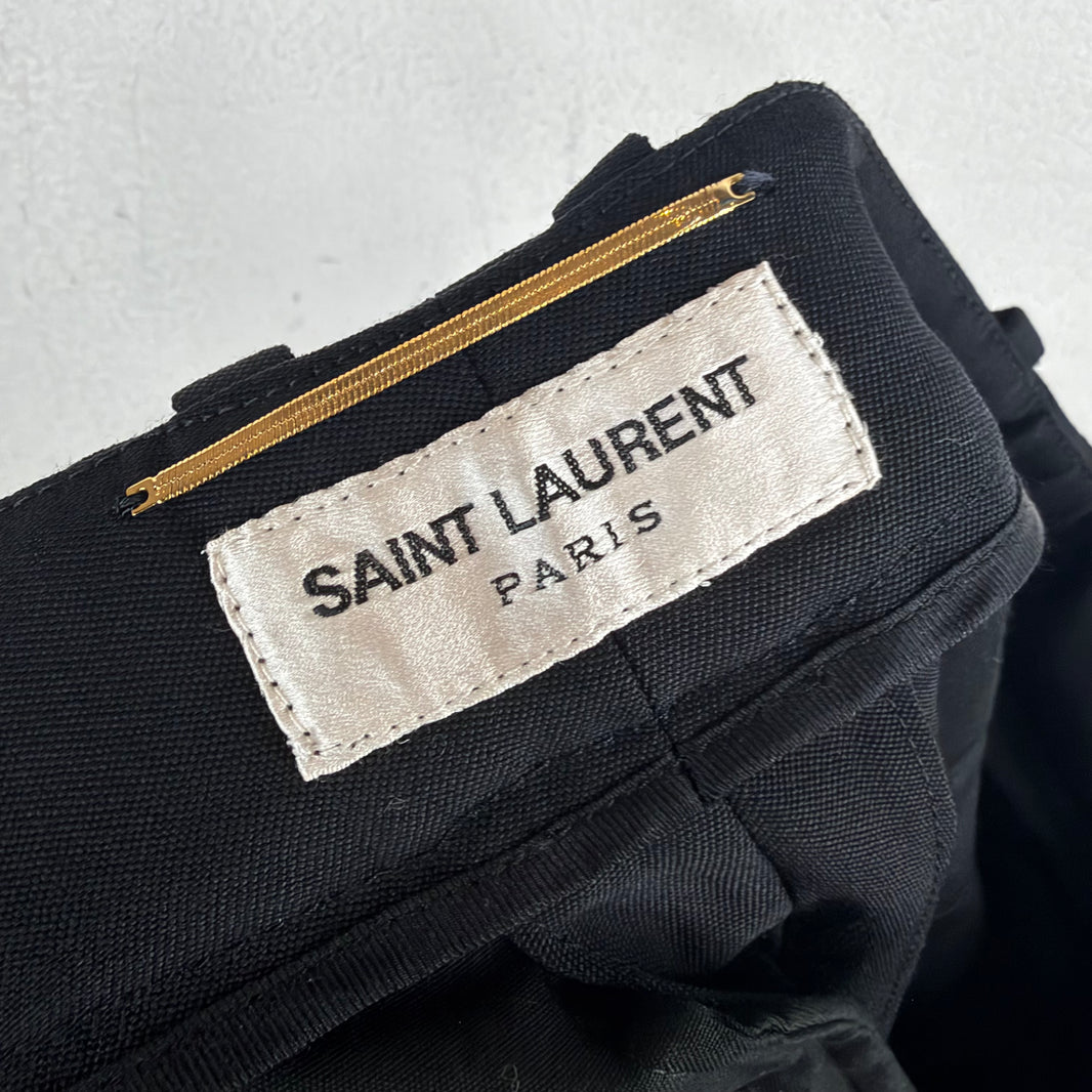Saint Laurent Black Side Stripe Trousers