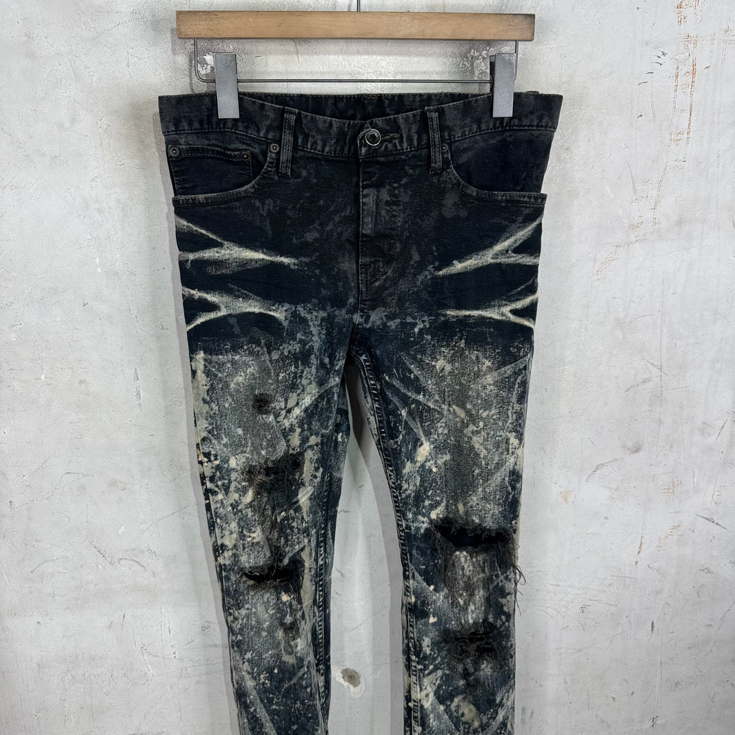 LGB Wolf Skull Bleached Skinny Jeans