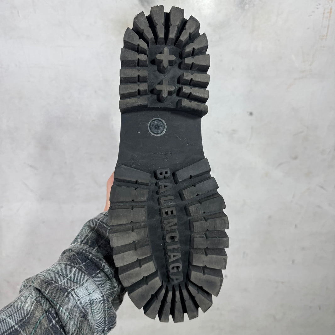 Balenciaga Black Leather Strike Boots