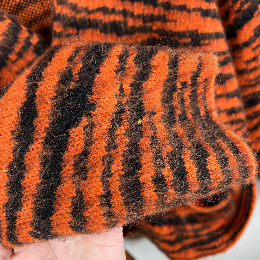 Supreme Orange Tiger Print Wool/Mohair Cardigan