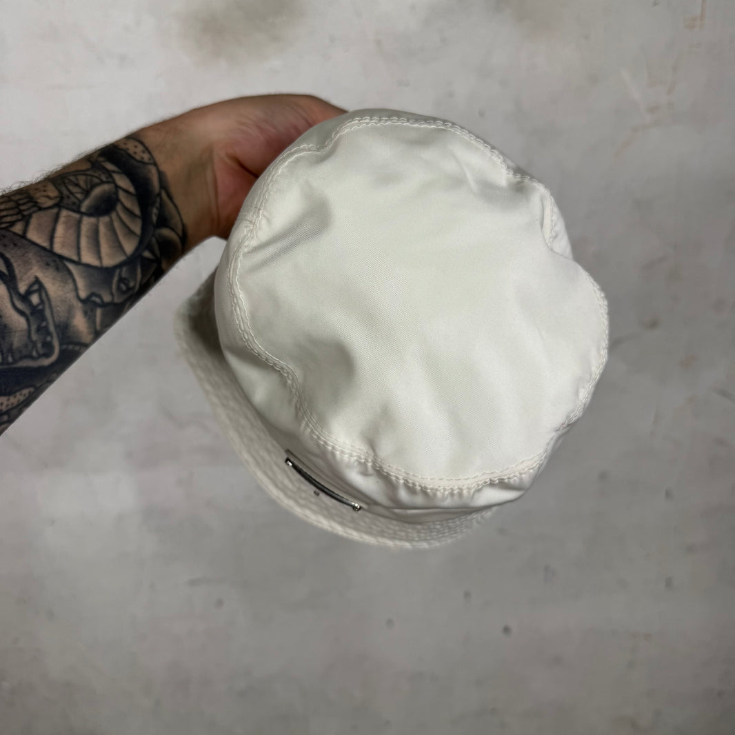 Prada White Renylon Bucket Hat
