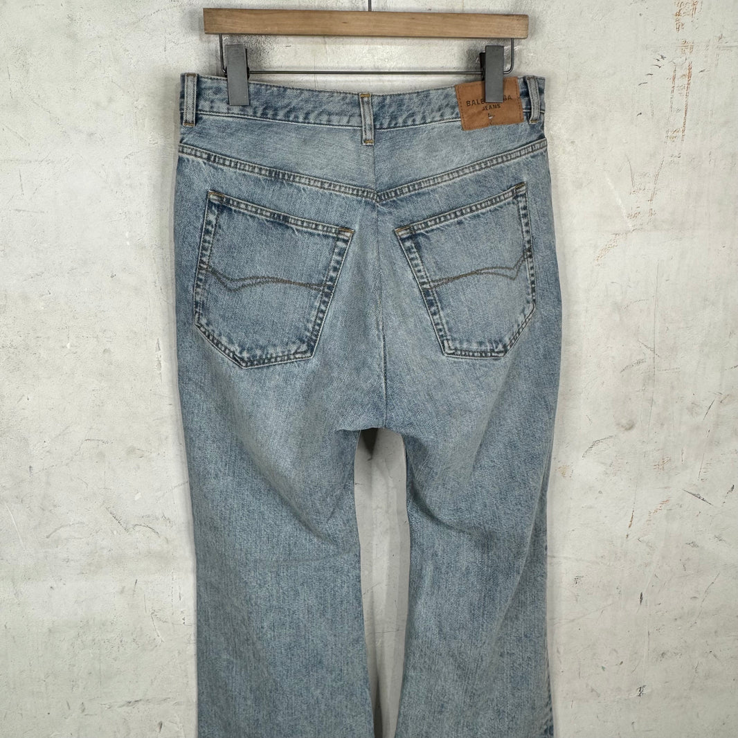 Balenciaga Altered Light Wash Flare Jeans