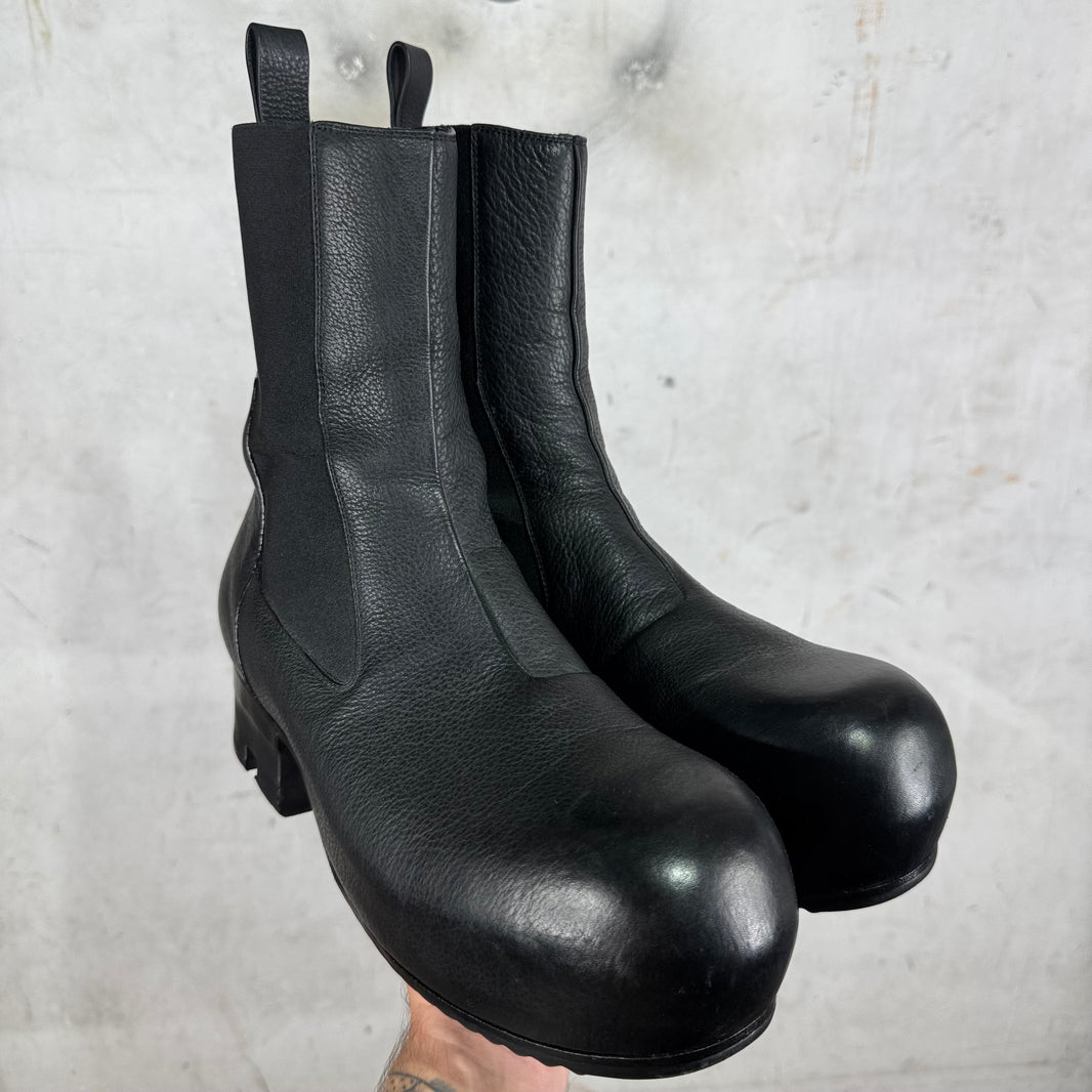 Rick Owens Black Leather Ballast Boots
