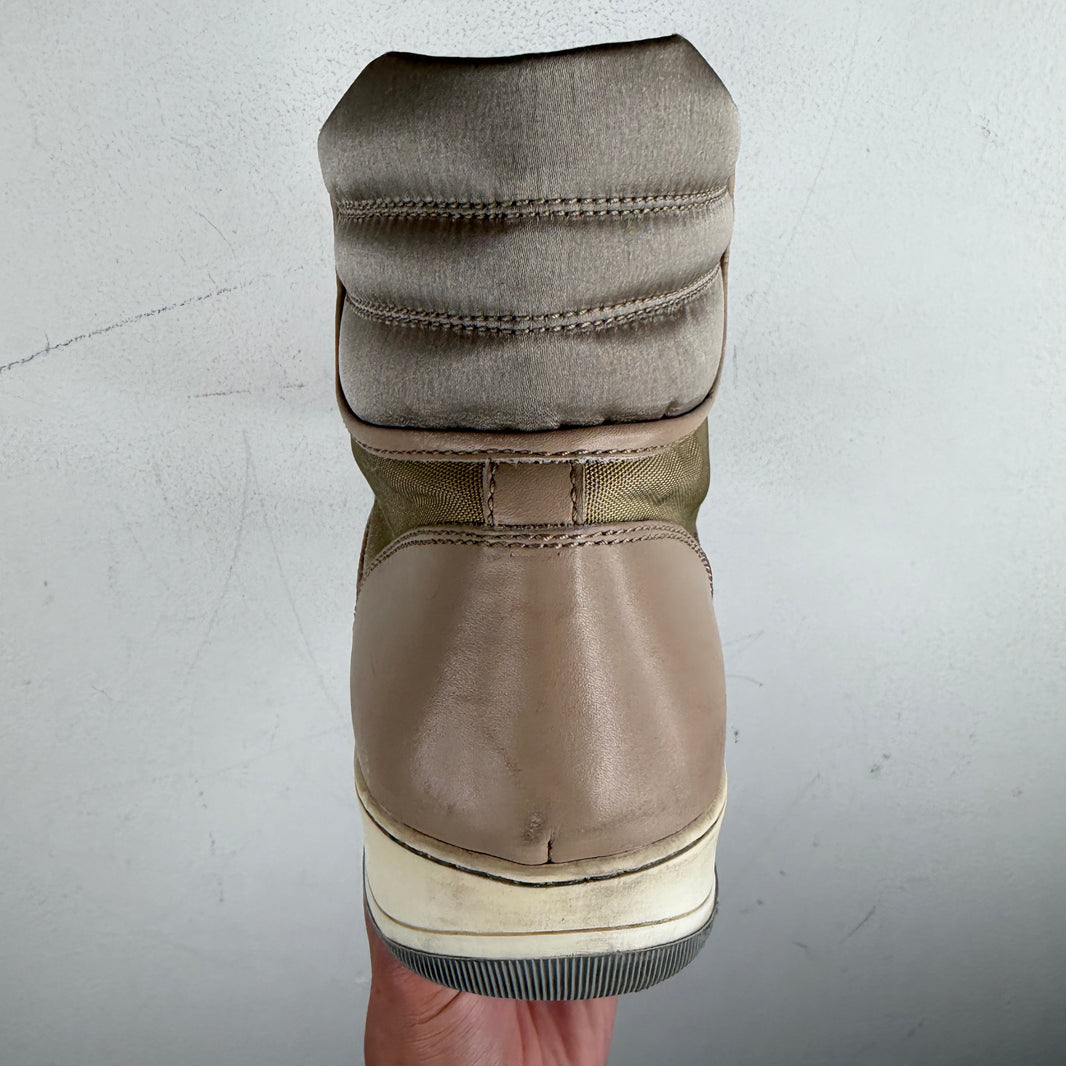 Lanvin Leather Canvas High Top Sneaker
