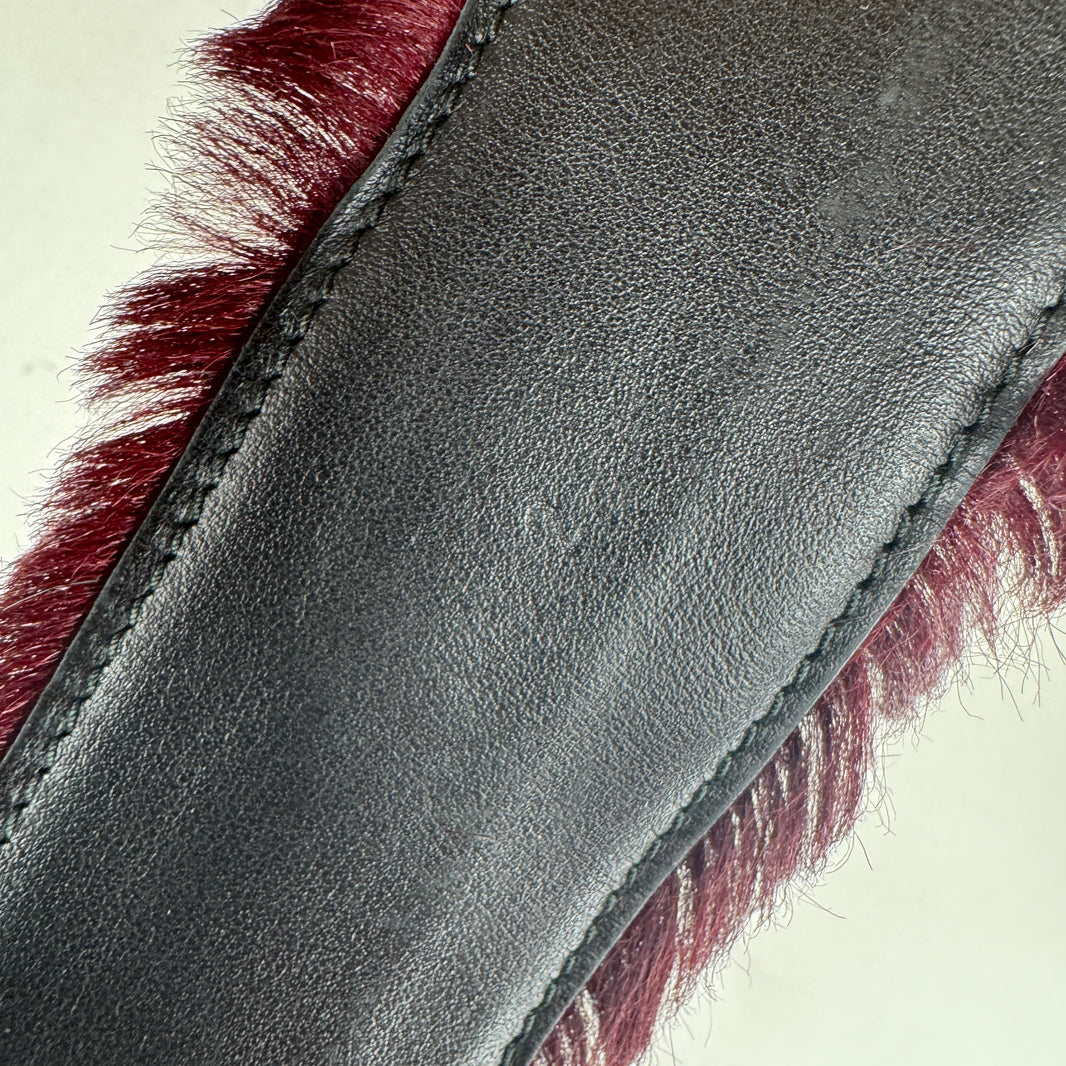 Prada Maroon Fur Belt