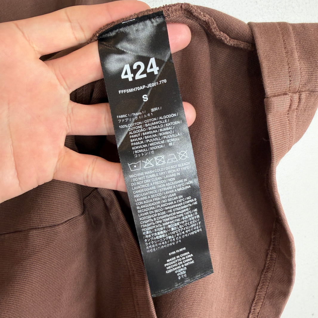 424 Brown Crest Cropped T-Shirt