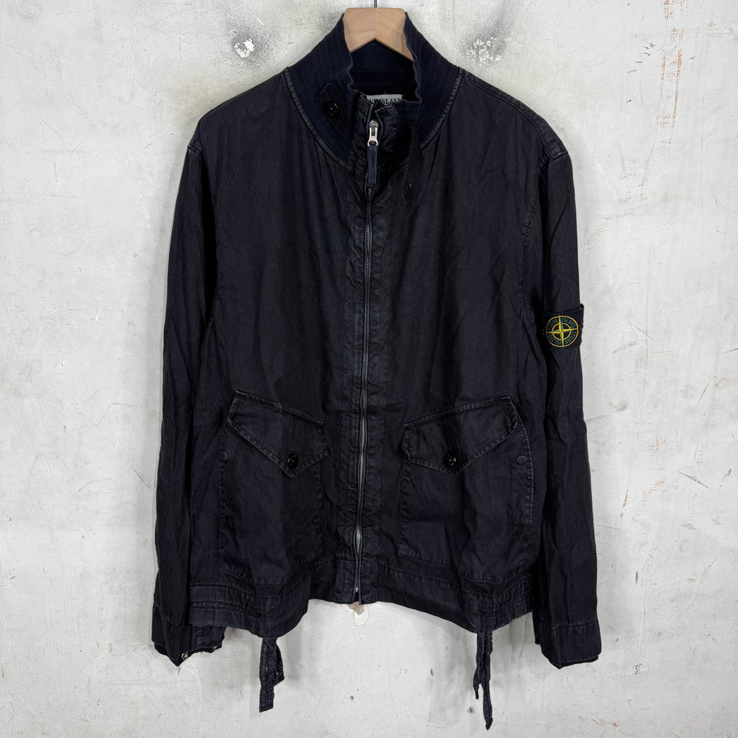 Stone Island 90's Ribbed Collar Canvas Jacket
