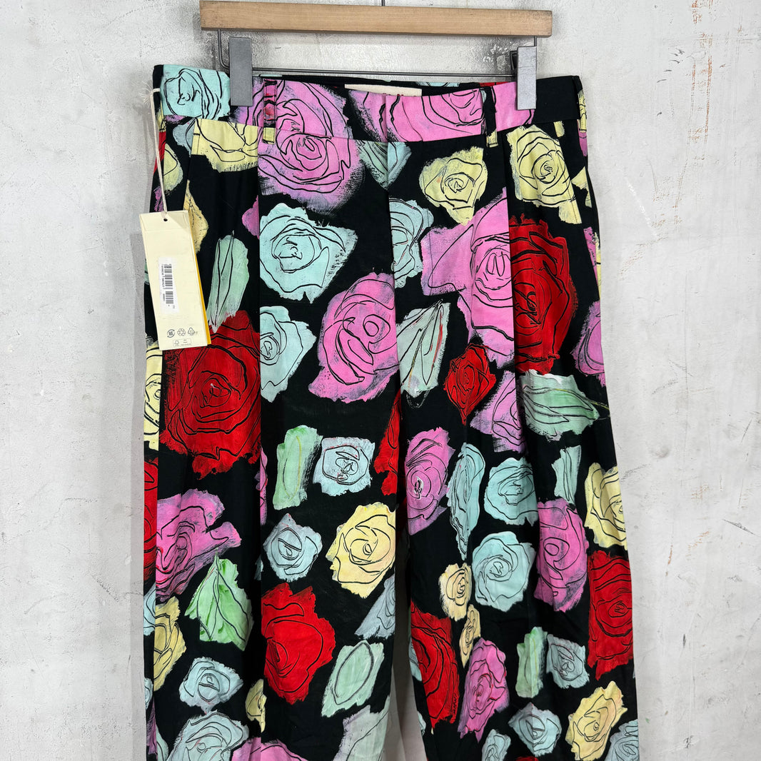 Marni Floral Pleated Loose Trousers