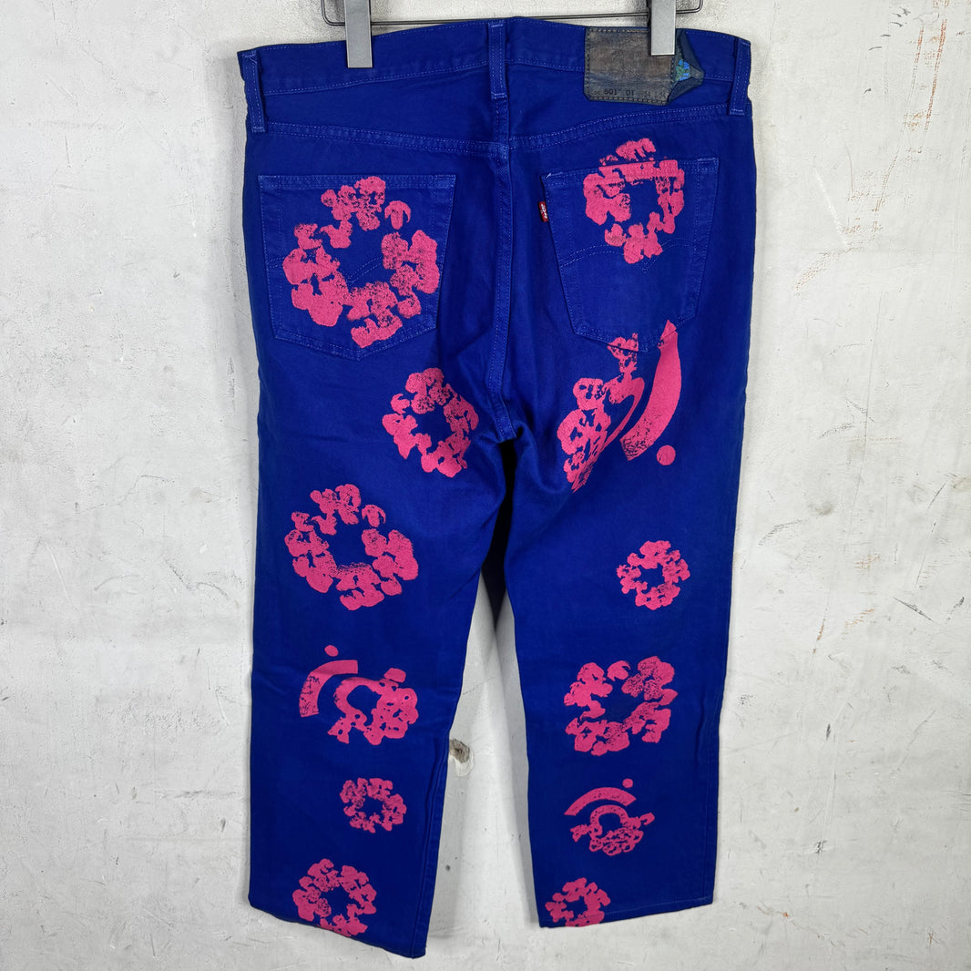 Denim Tears BStroy Levis Blue Pink Wreath Jeans