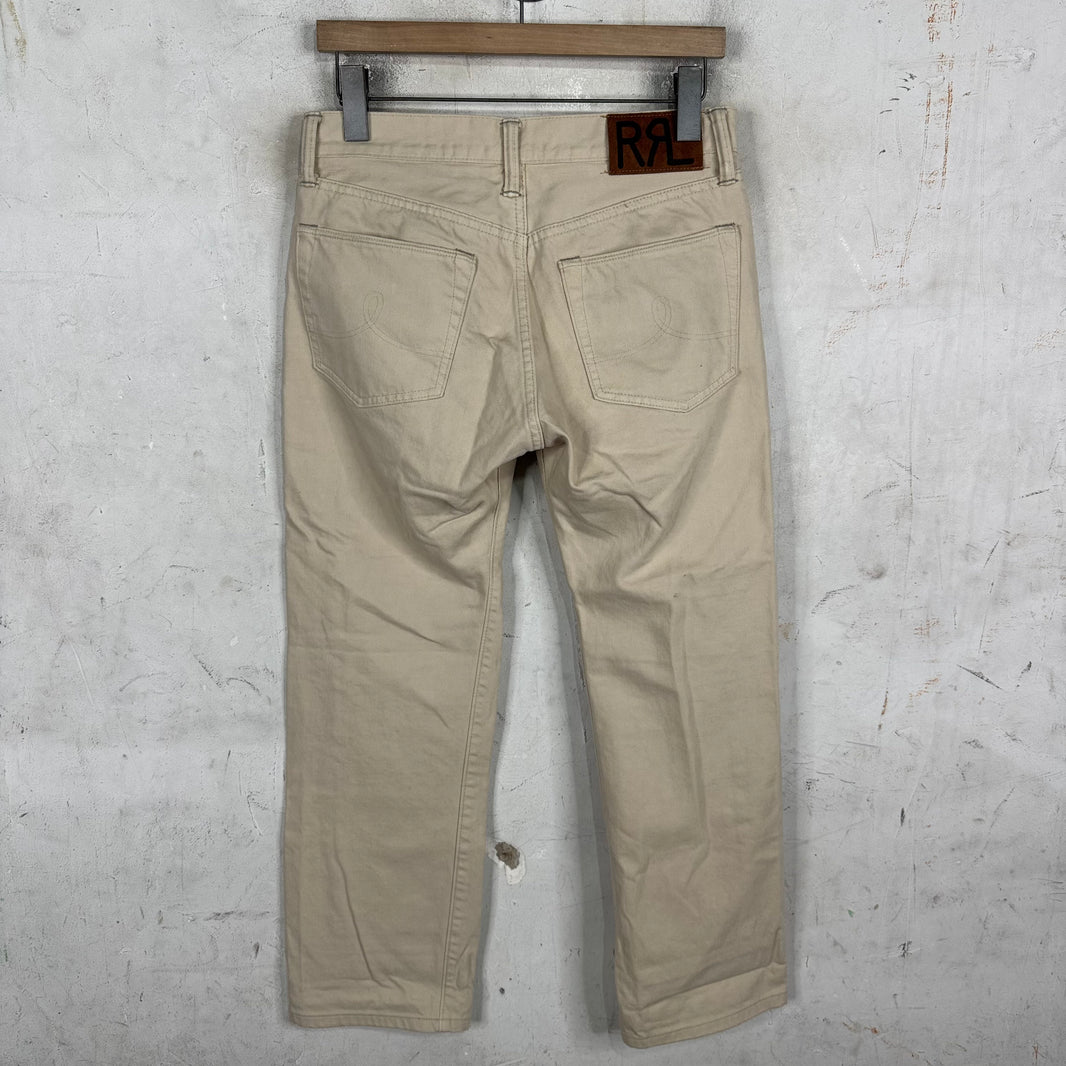 RRL Beige Straight Legged Jeans
