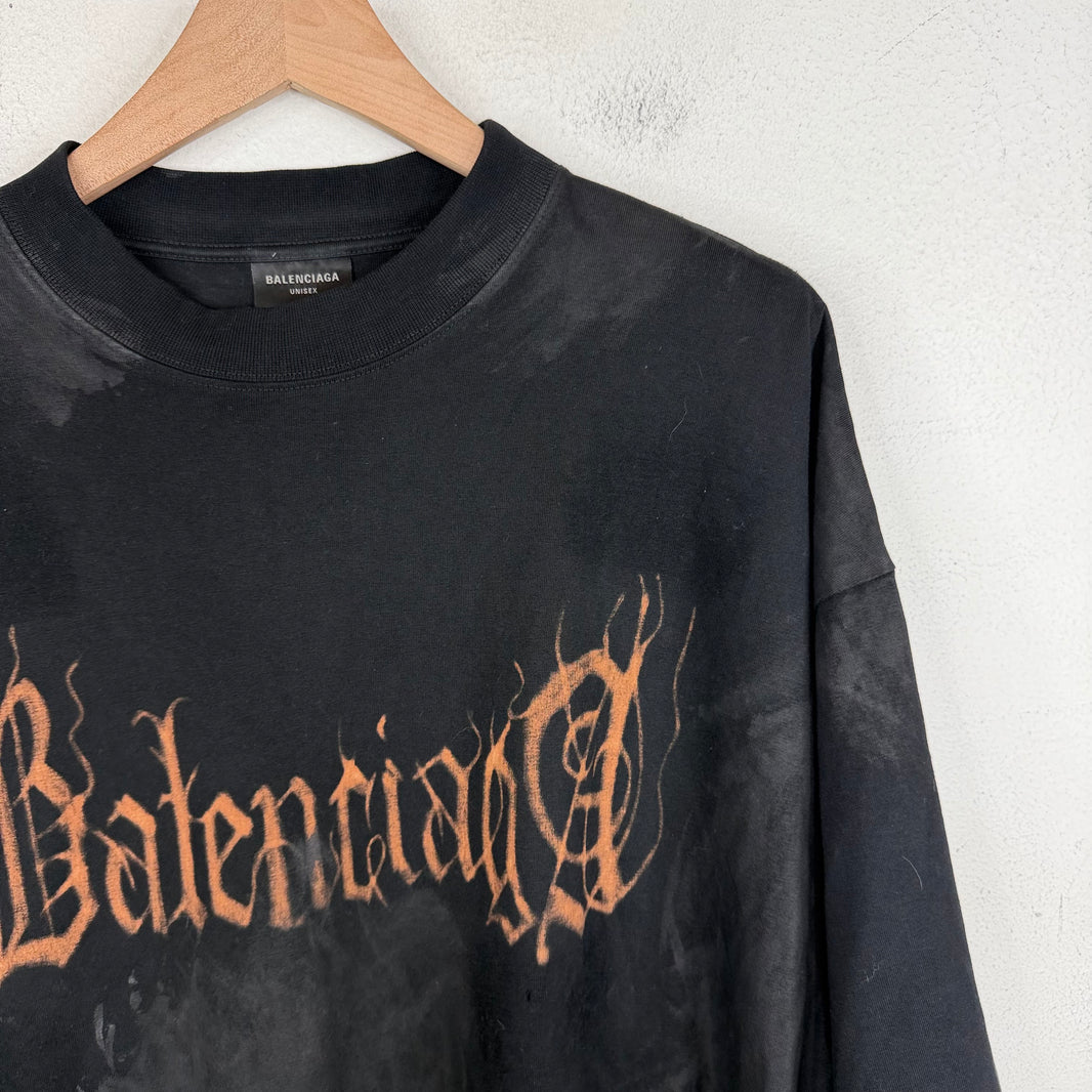 Balenciaga Heavy Metal Mud Logo T-Shirt