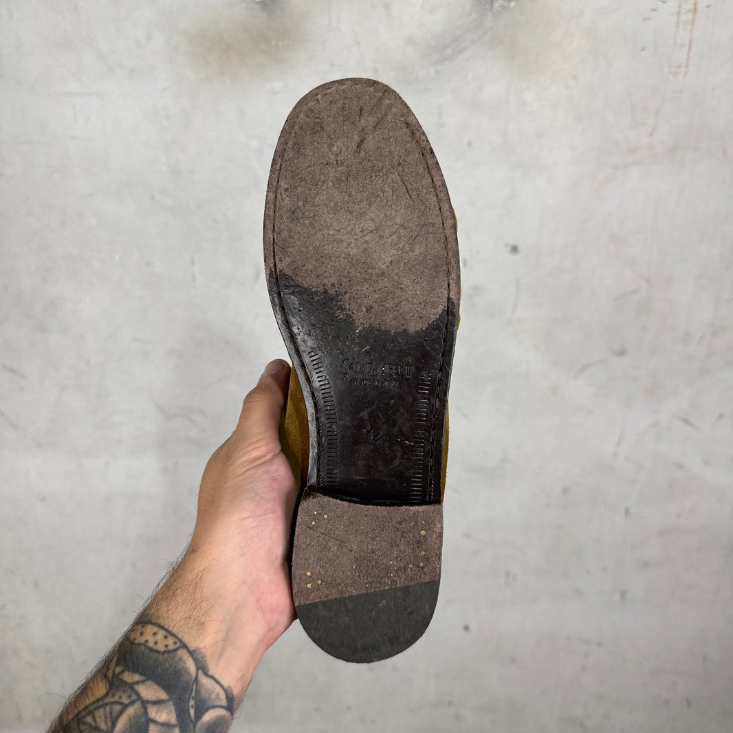 Saint Laurent Brown Le Suede Loafers