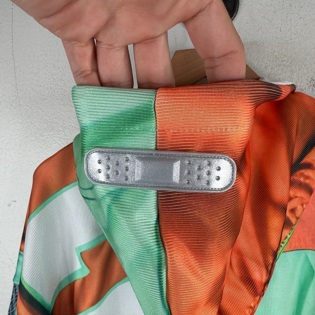 PDFCHANNEL Green/Orange Patchwork Hoodie