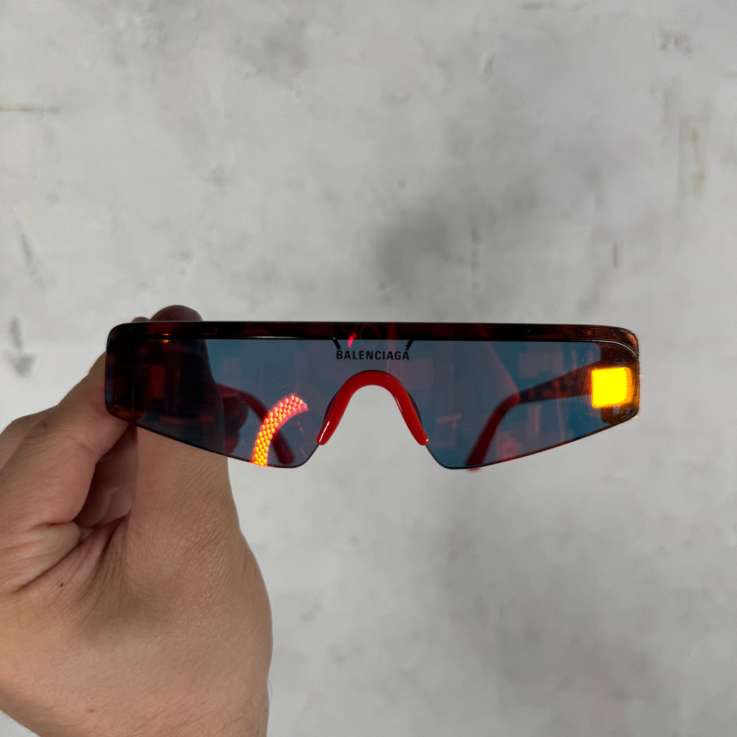 Balenciaga BB0003S Red Reflective Sunglasses