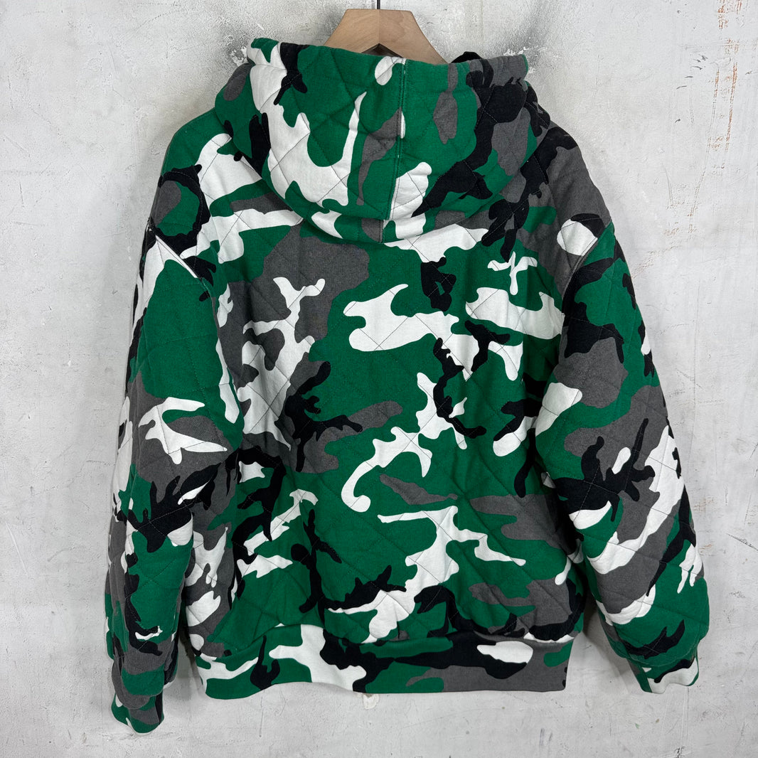 Supreme Quilted Camo Zip Hoodie