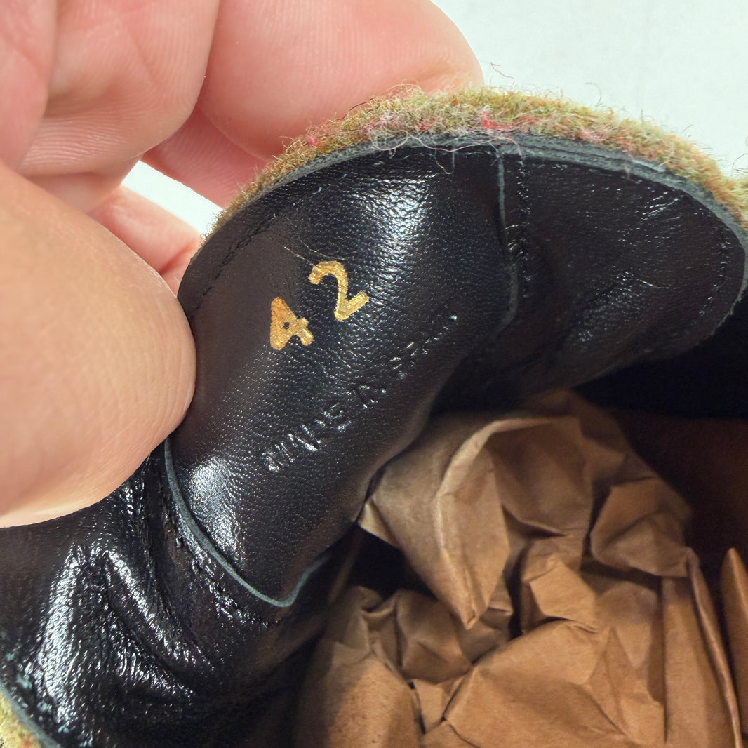 JW Anderson Green Wool Strap Mules