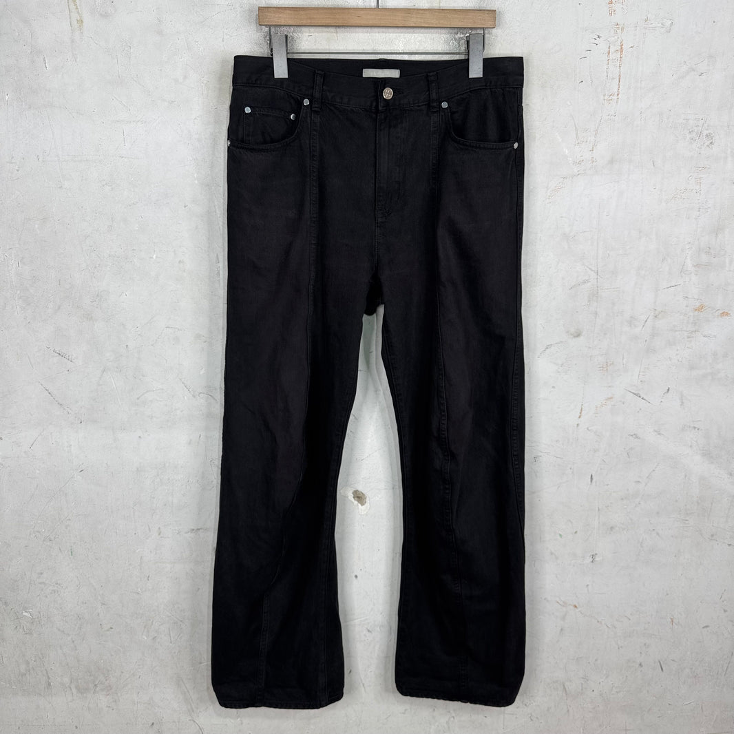 Helmut Lang Front & Back Seam Black Denim Jeans