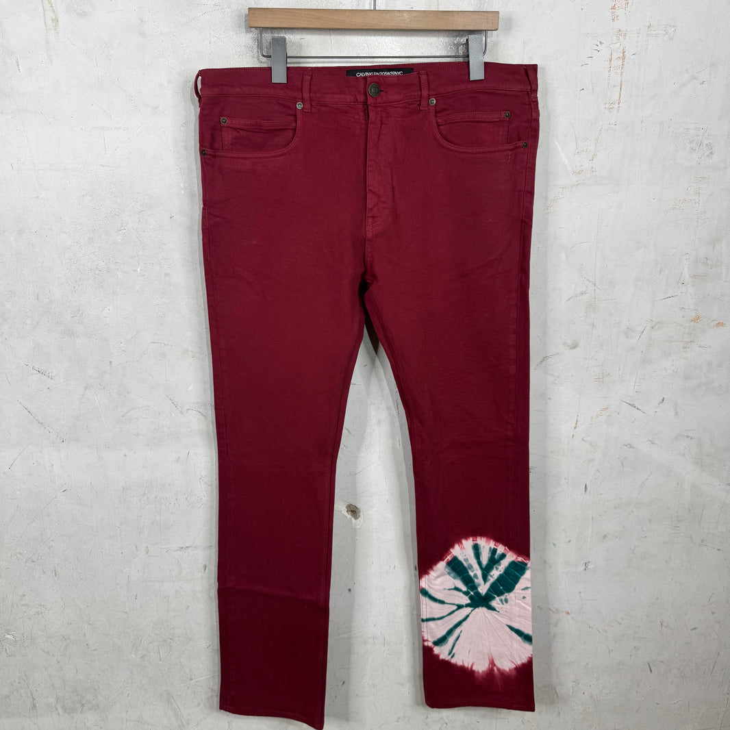 Calvin Klein 205W39NYC Red Tie-Dye Jeans