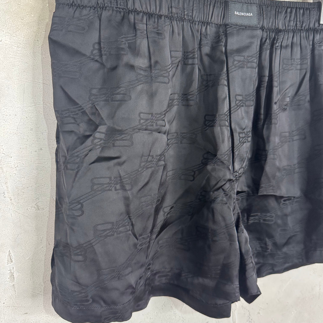 Balenciaga BB Jacquard Monogram Silk Shorts