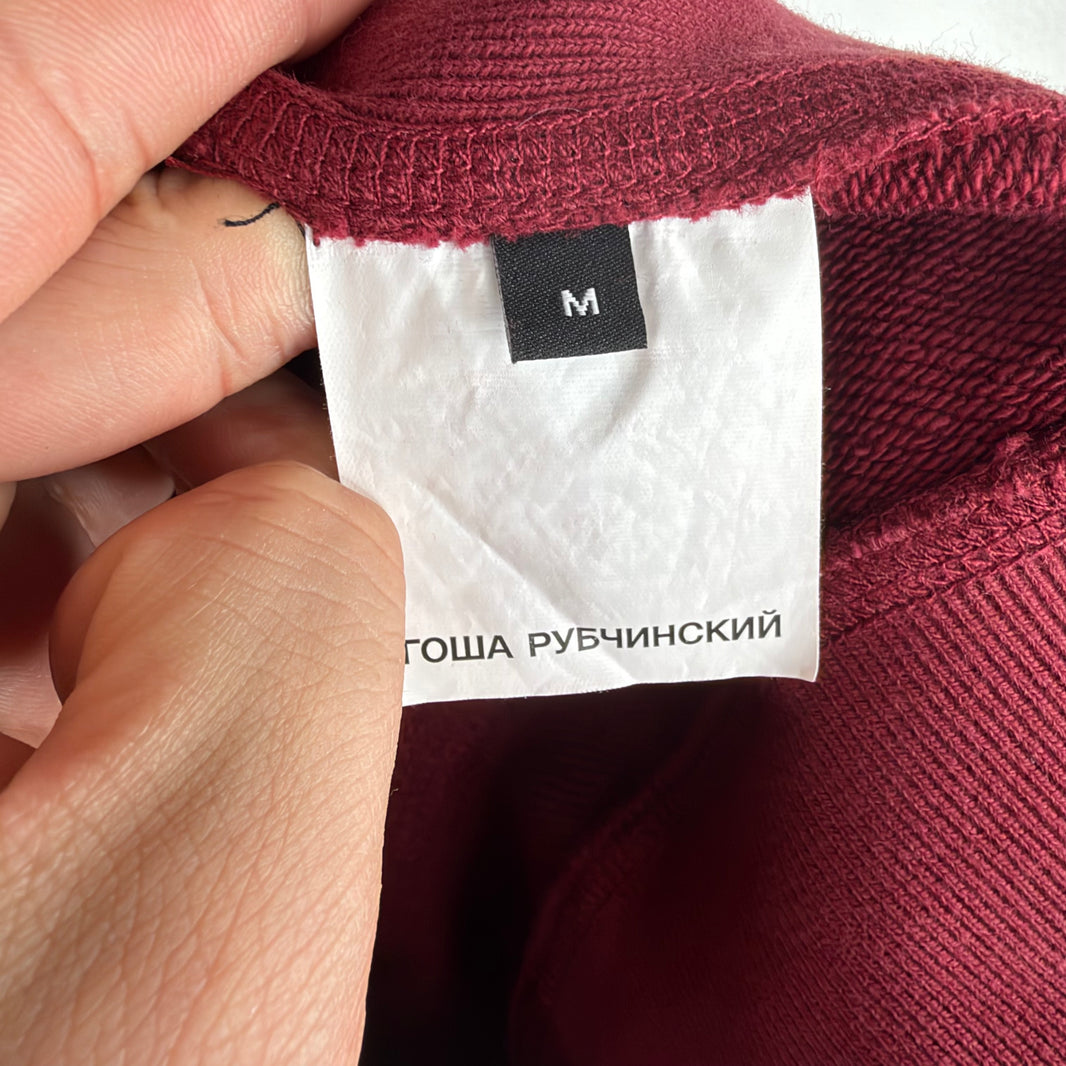 Gosha Rubchinskiy Burgundy Quarter Zip Hoodie