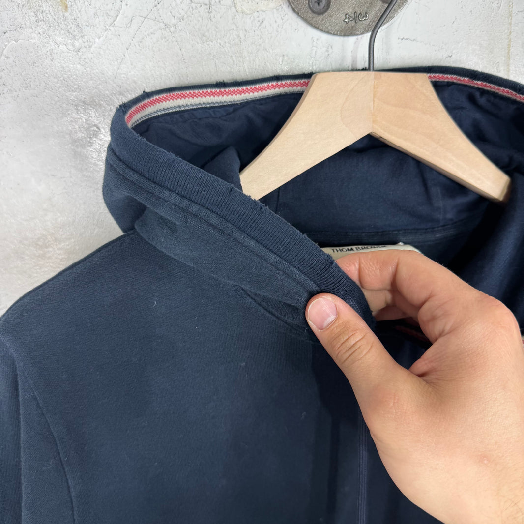 Thom Browne Navy Distressed Hit Hoodie