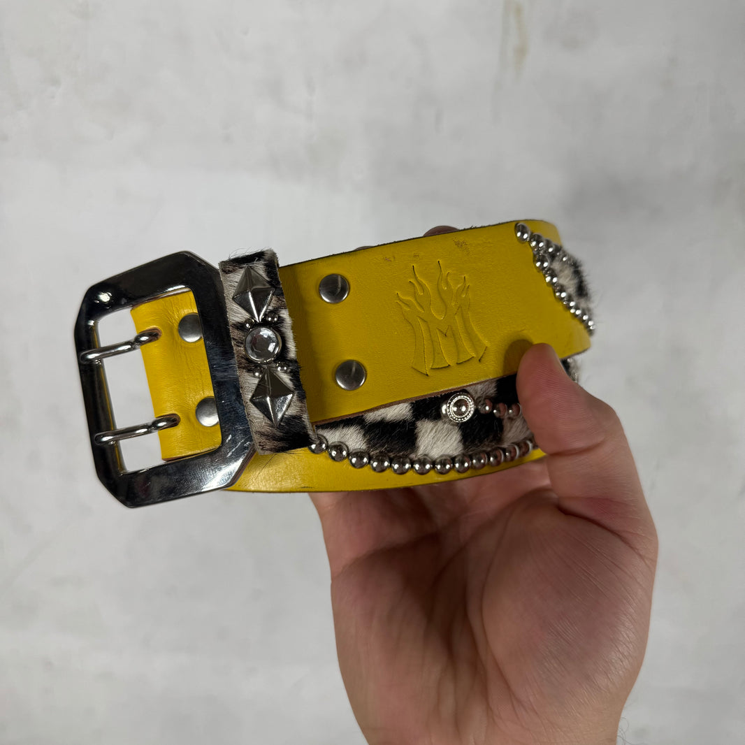 Mannahatta Yellow Studded Zebra Belt