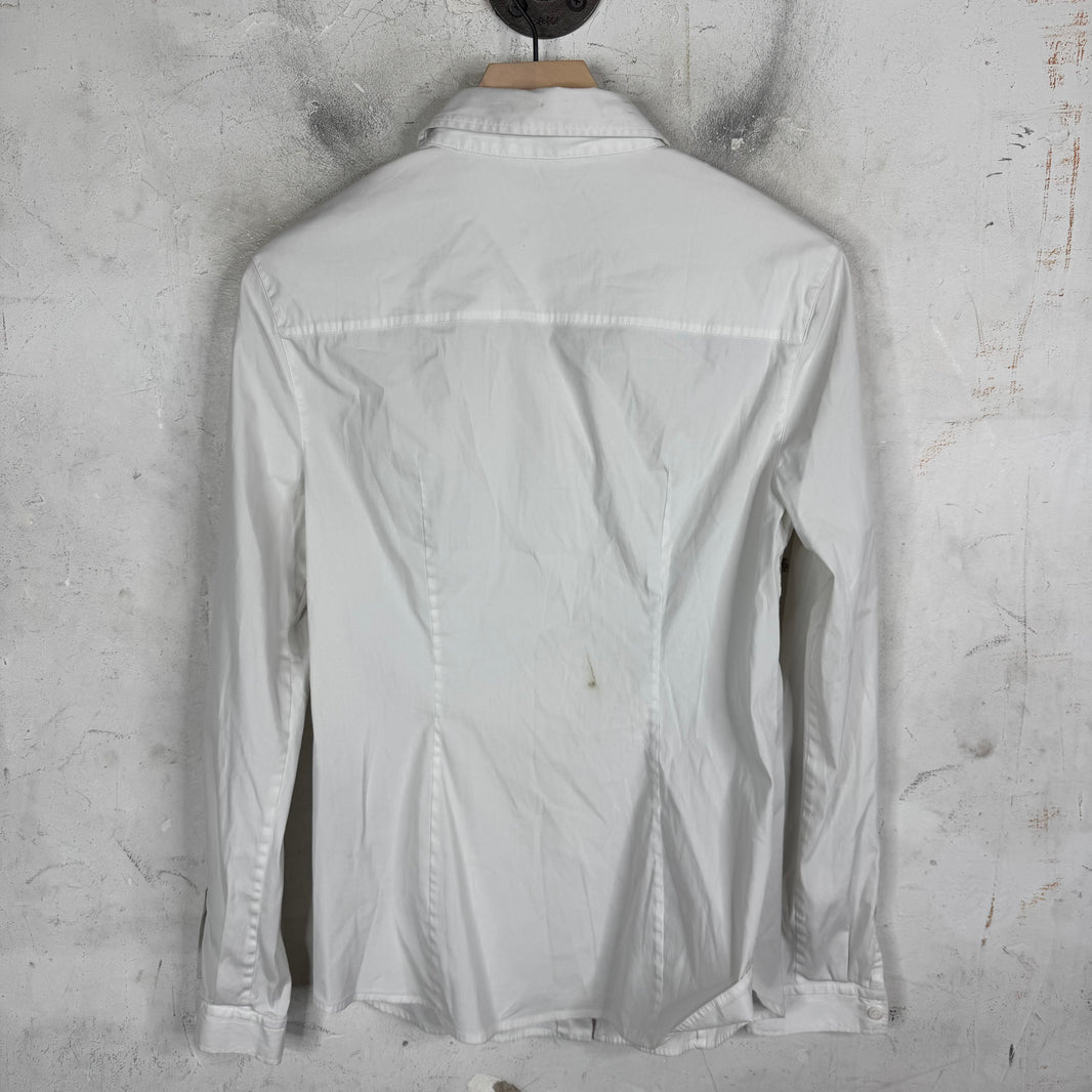 Prada White Triange Graphic L/S Button Up Shirt